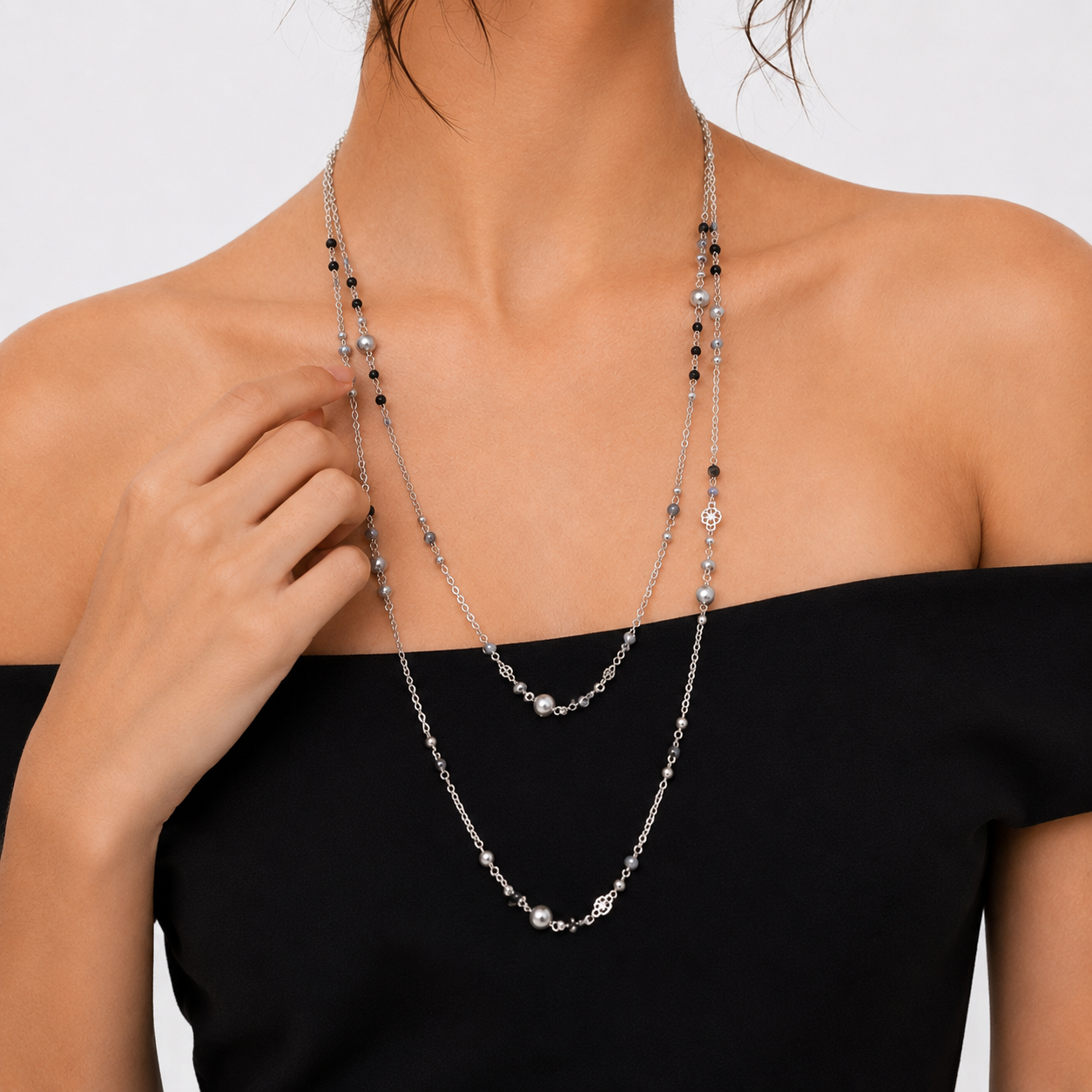 Polished Layered Strand Necklace