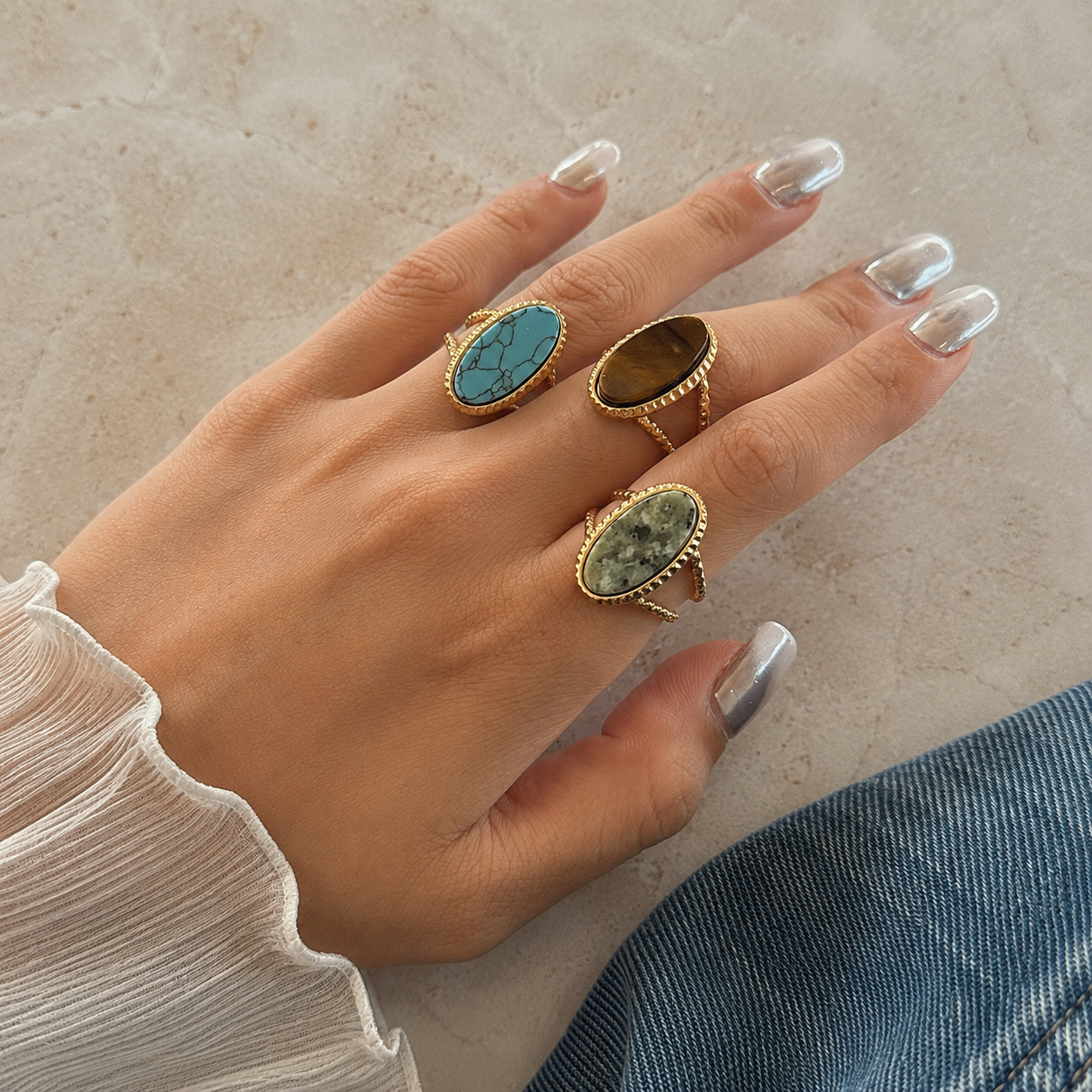 Vintage Turquoise Gem Ring