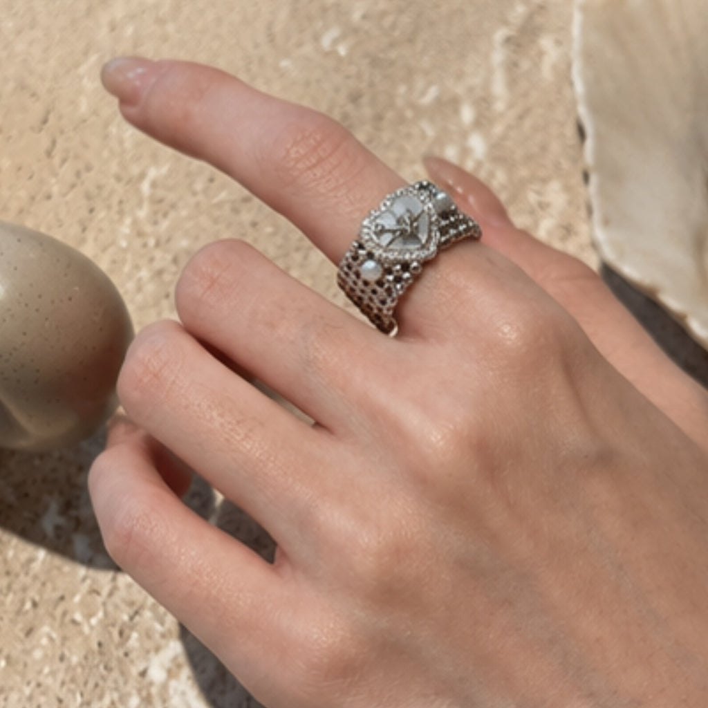Vintage Treasure Pearl Heart Ring