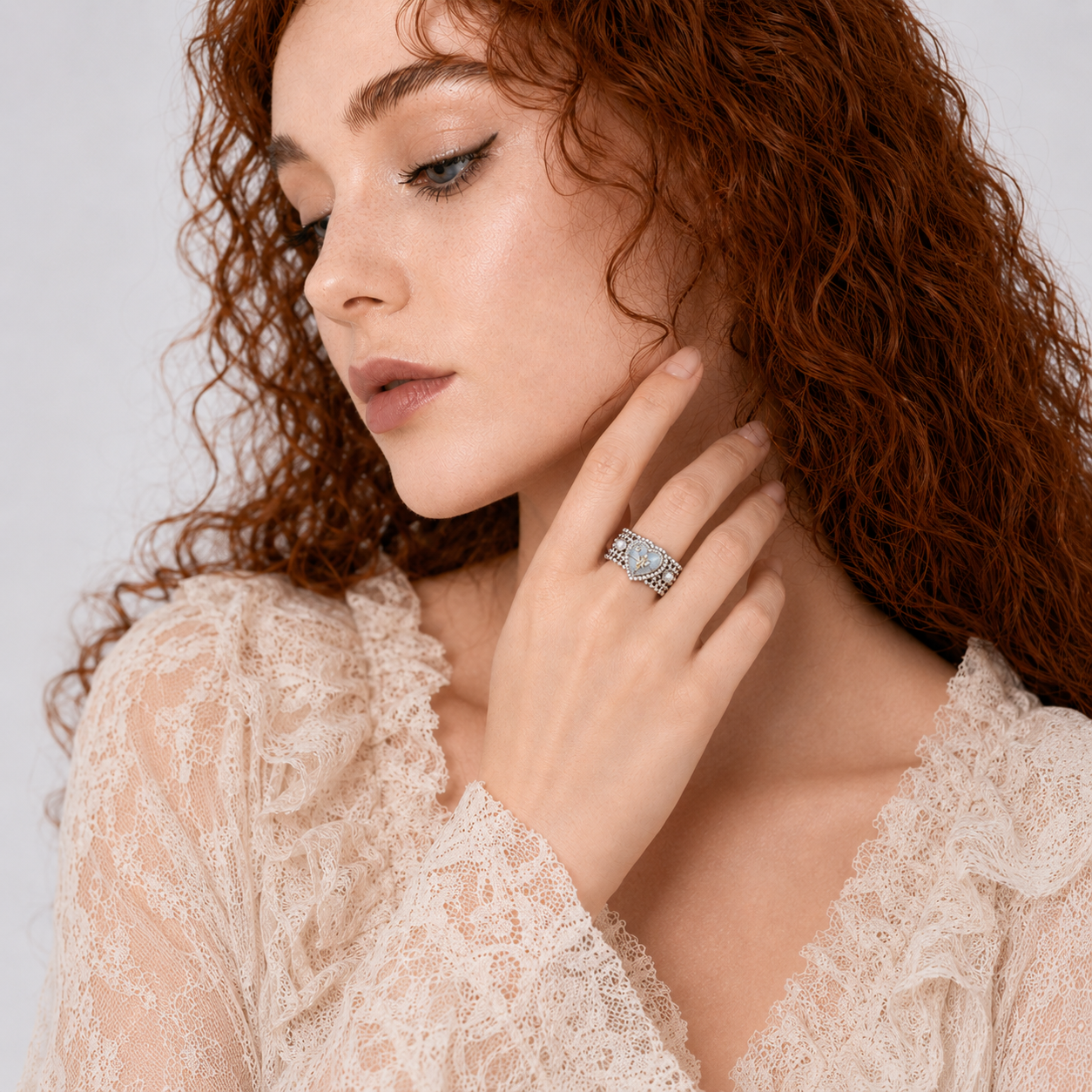 Vintage Treasure Pearl Heart Ring