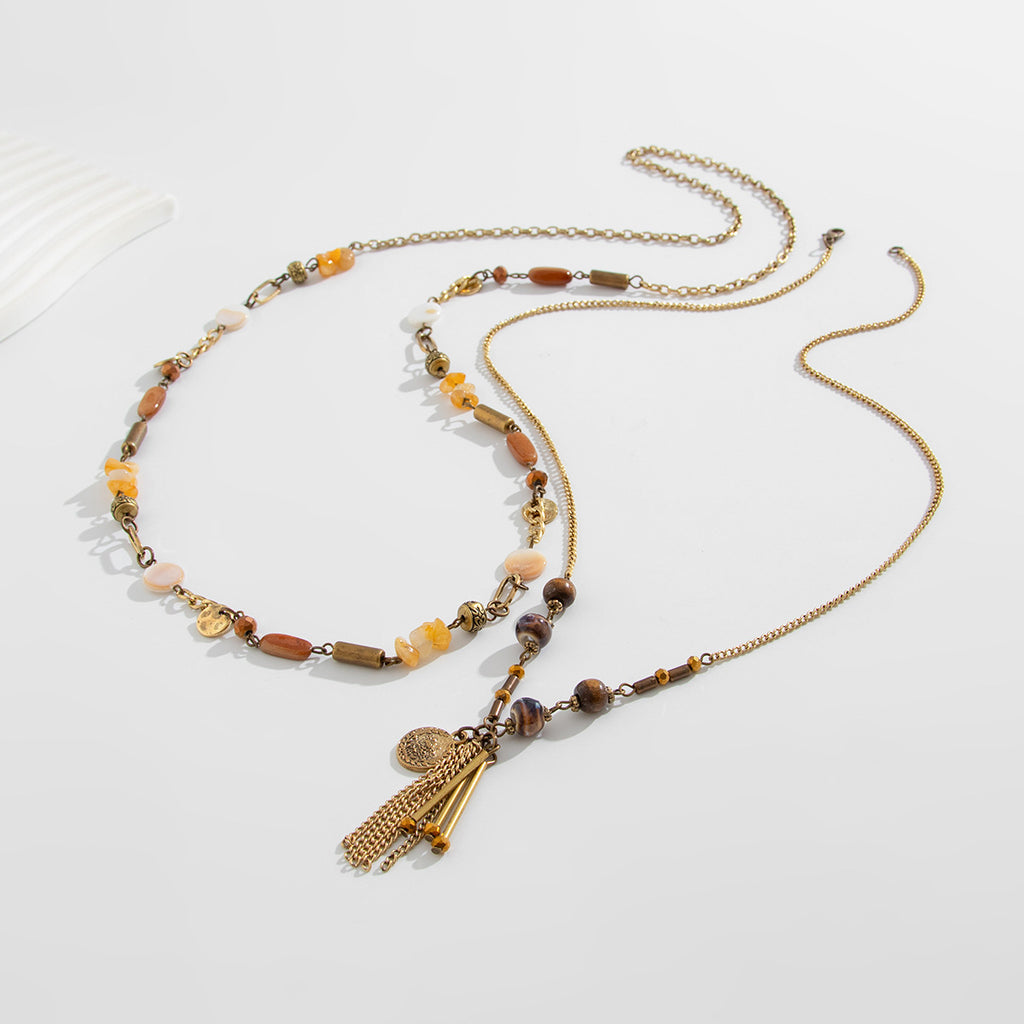 Polished Layered Strand Necklace