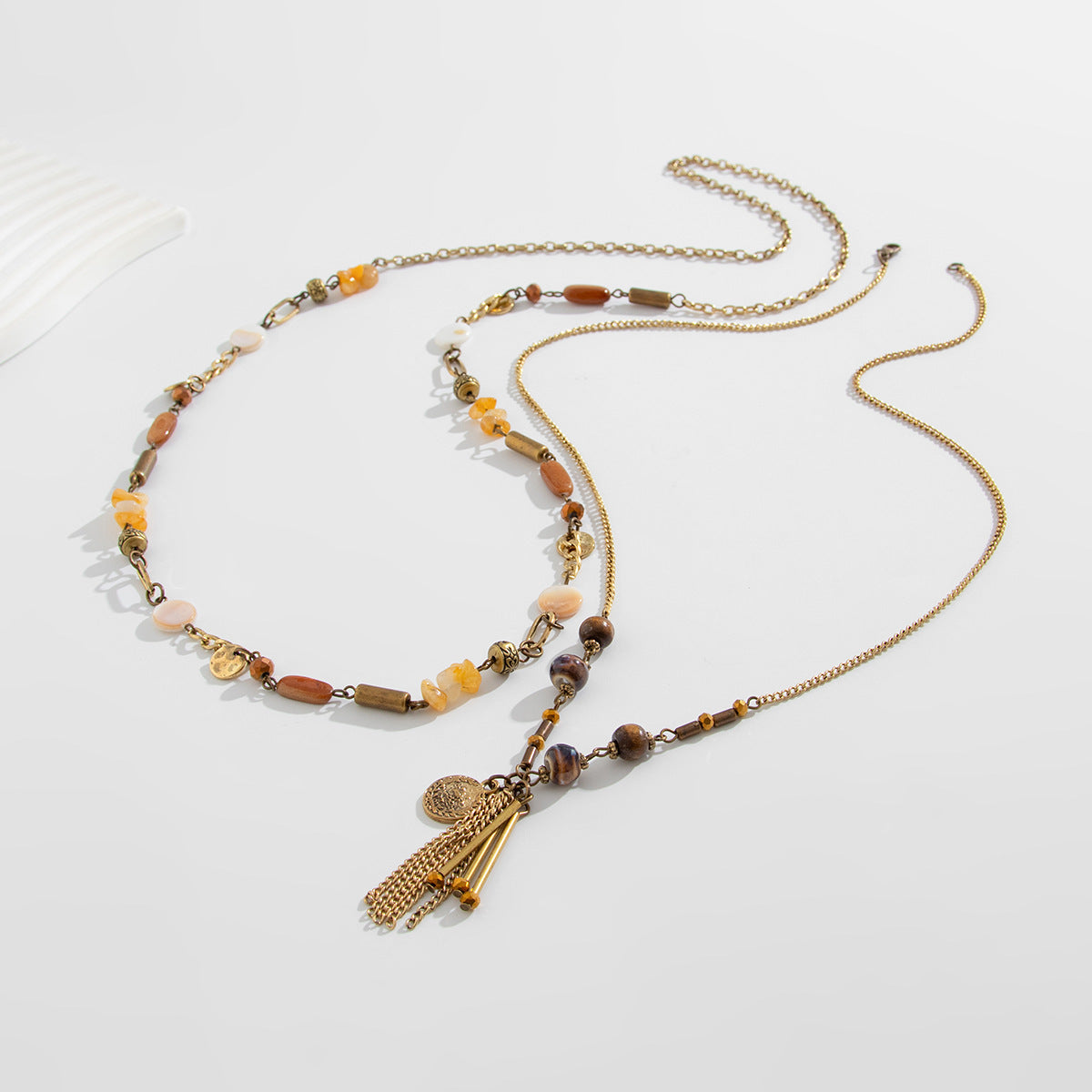 Polished Layered Strand Necklace