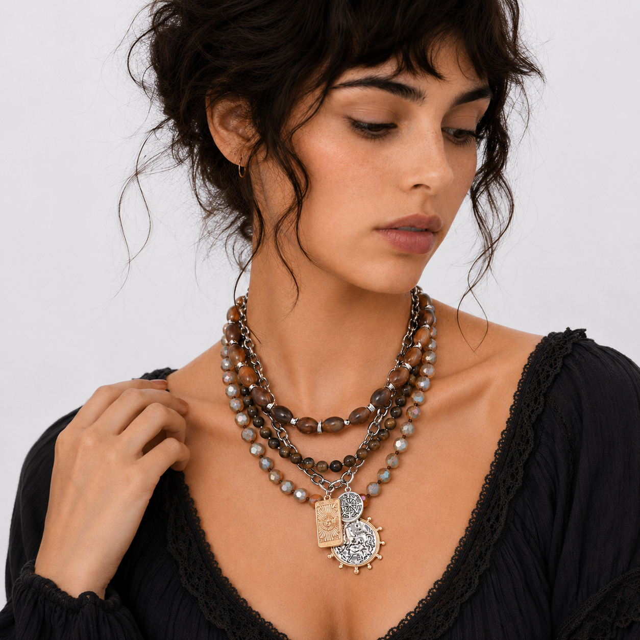 Bohemian Layered Beaded Necklace