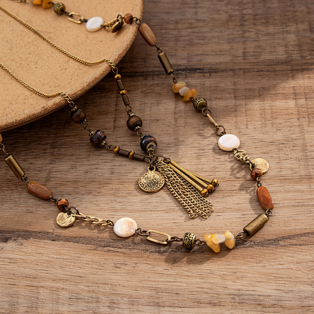 Polished Layered Strand Necklace