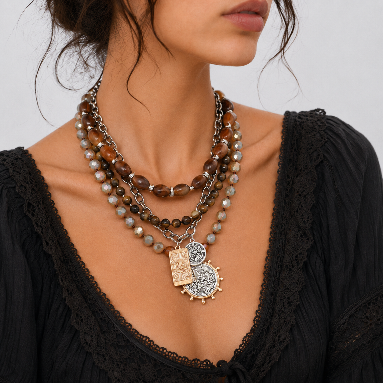 Bohemian Layered Beaded Necklace