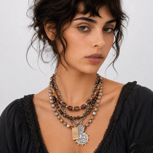 Bohemian Layered Beaded Necklace