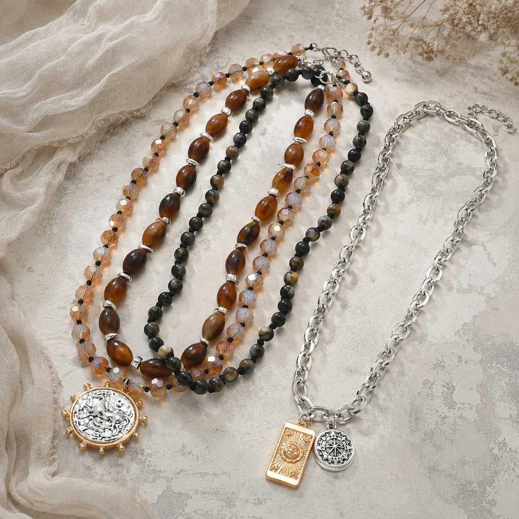 Bohemian Layered Beaded Necklace