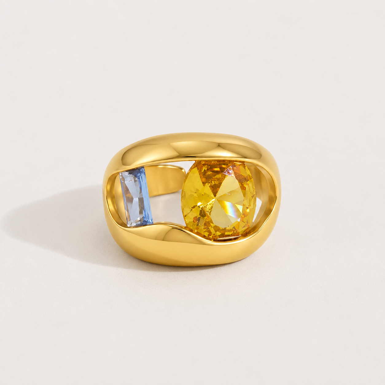 Whimsical Gemstone Statement Ring