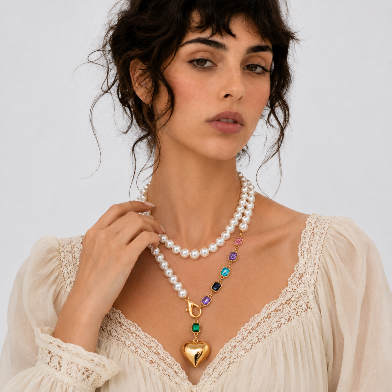 Romantic Heart Layered Necklace
