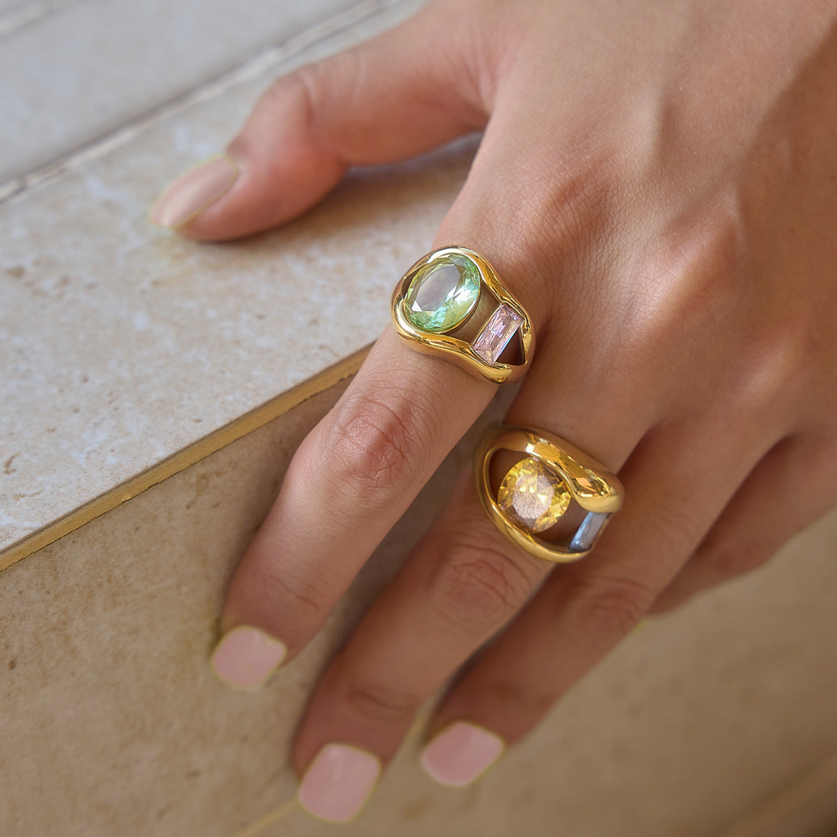 Whimsical Gemstone Statement Ring