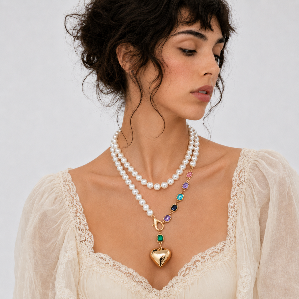 Romantic Heart Layered Necklace