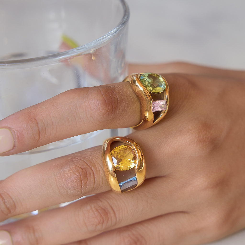 Whimsical Gemstone Statement Ring