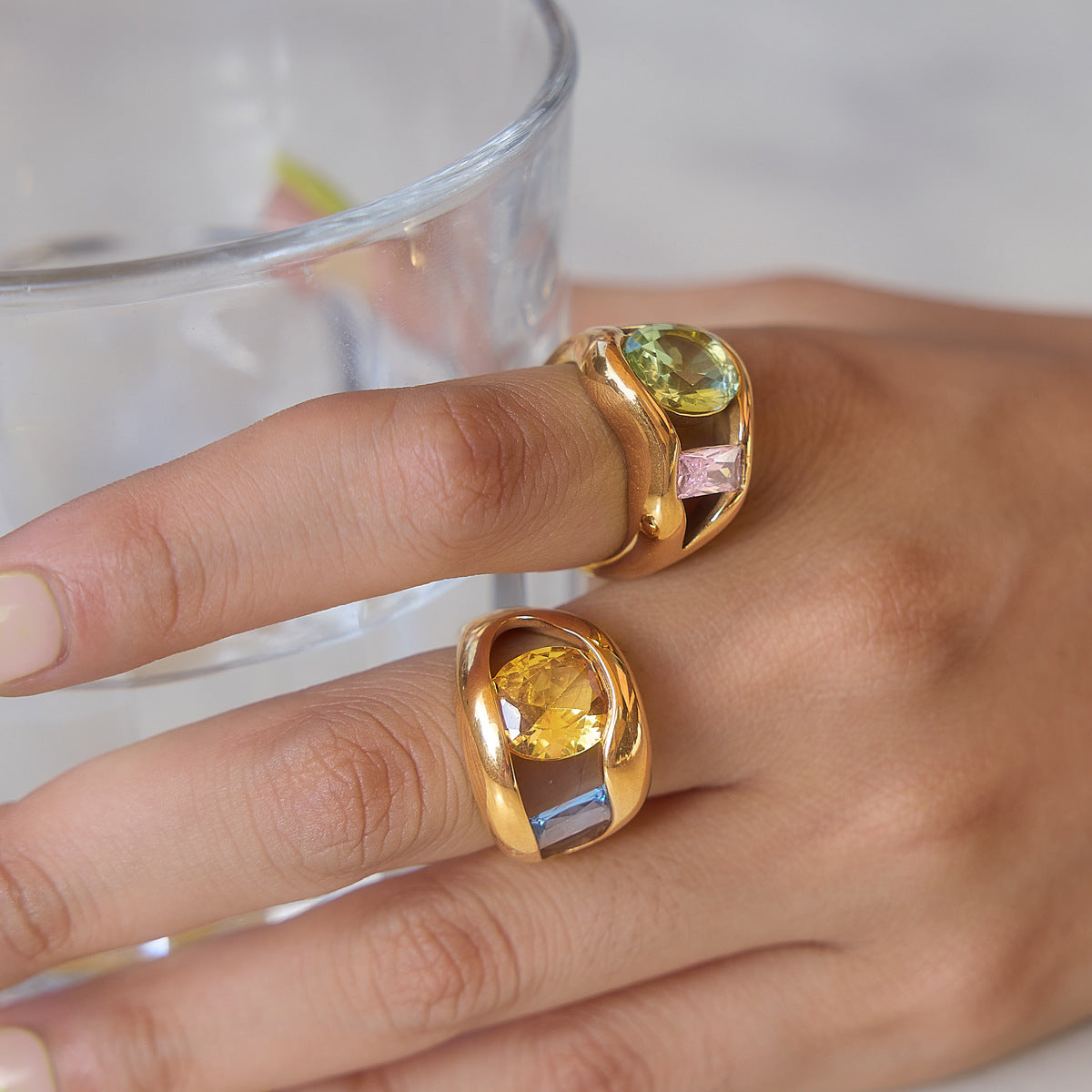 Whimsical Gemstone Statement Ring