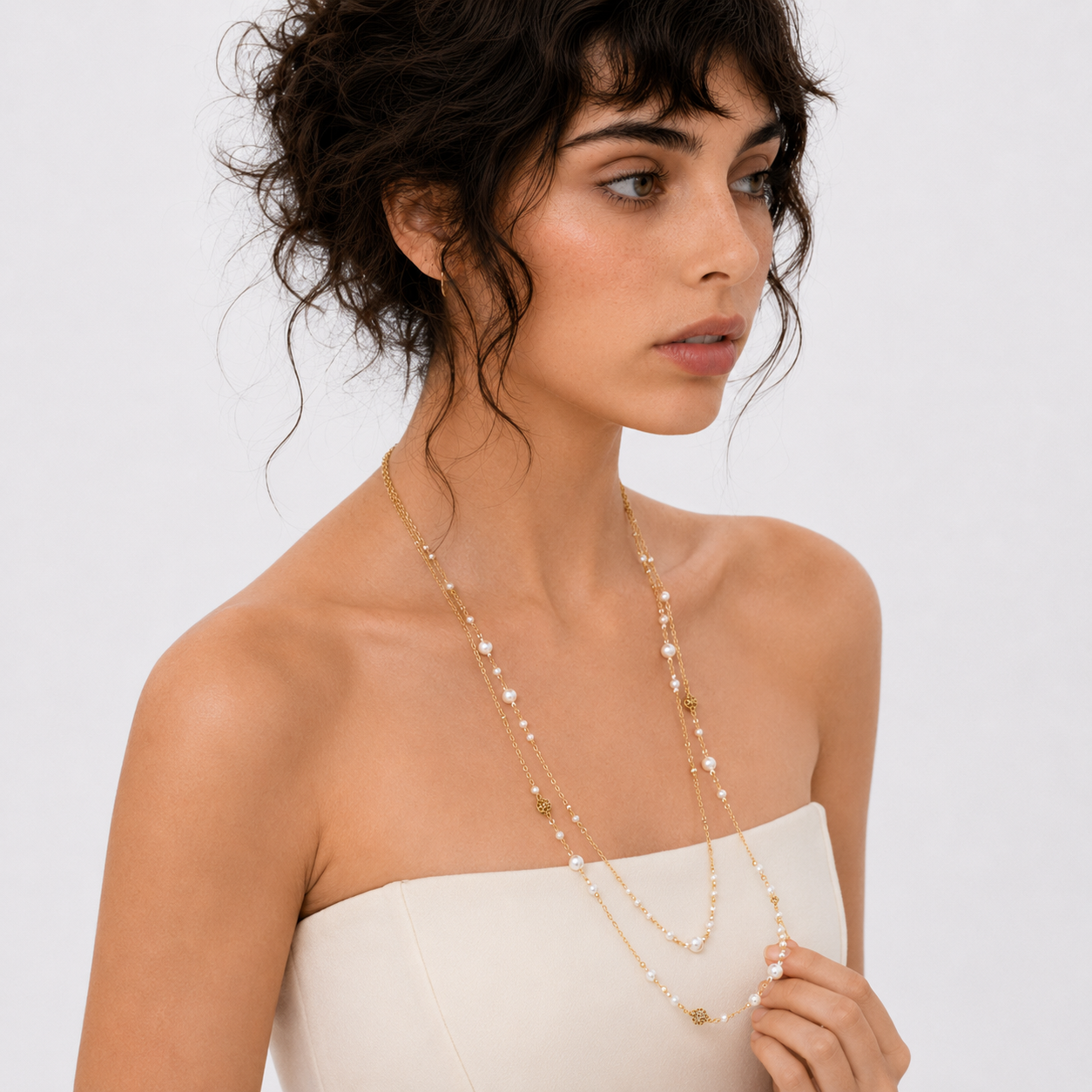 Polished Layered Strand Necklace