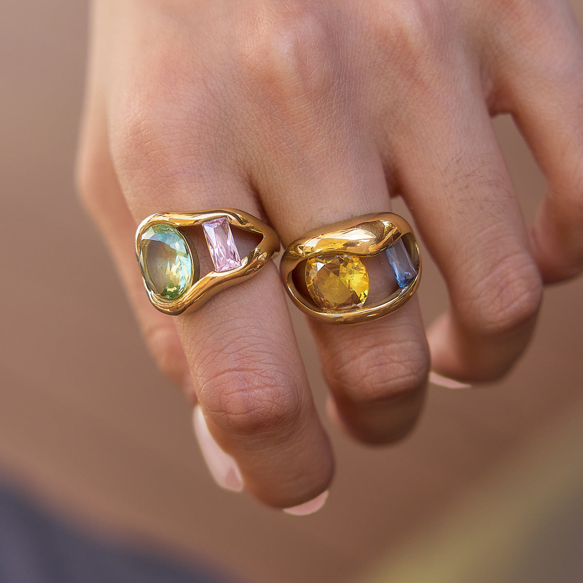 Whimsical Gemstone Statement Ring