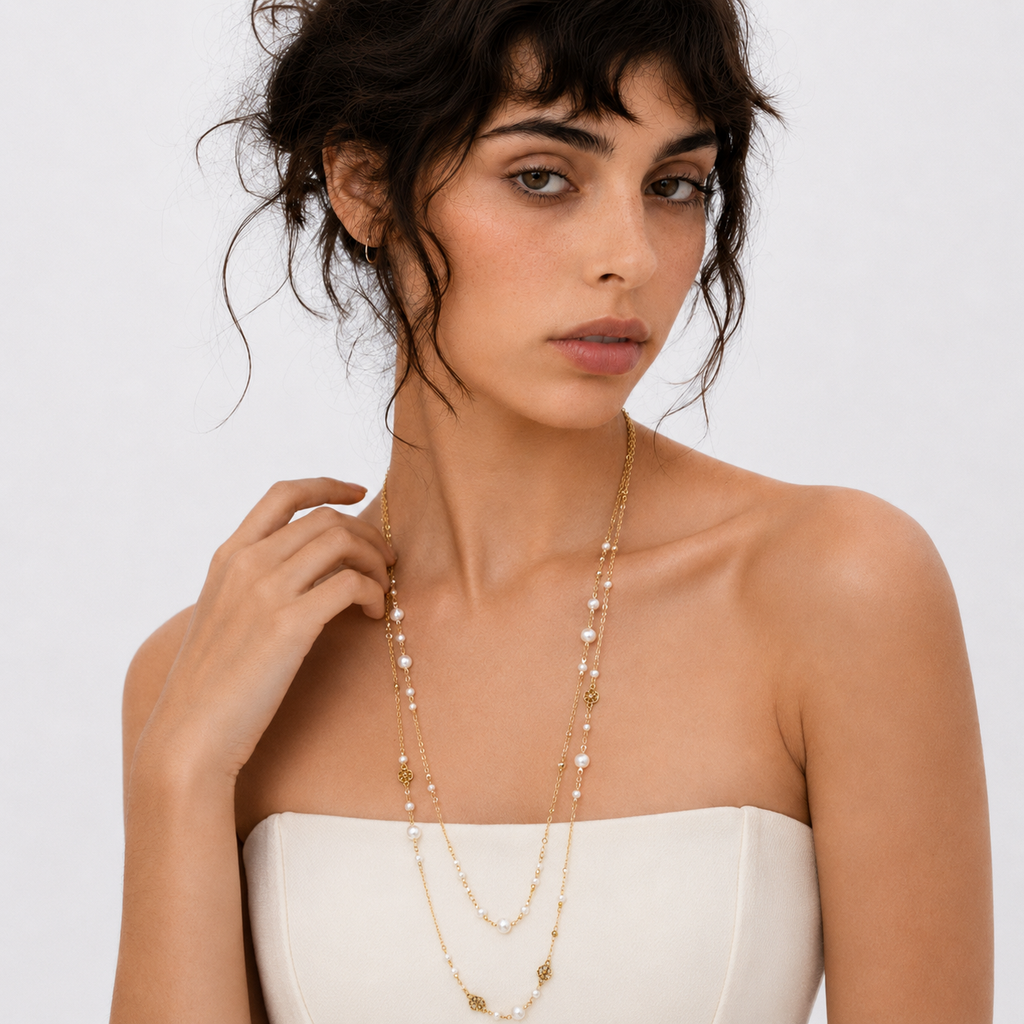 Polished Layered Strand Necklace