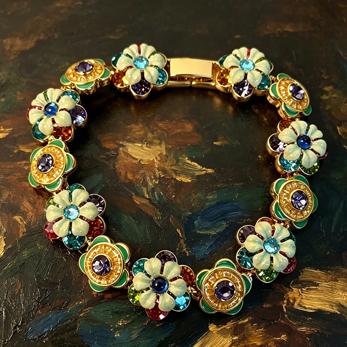 Vintage Petal Statement Bracelet