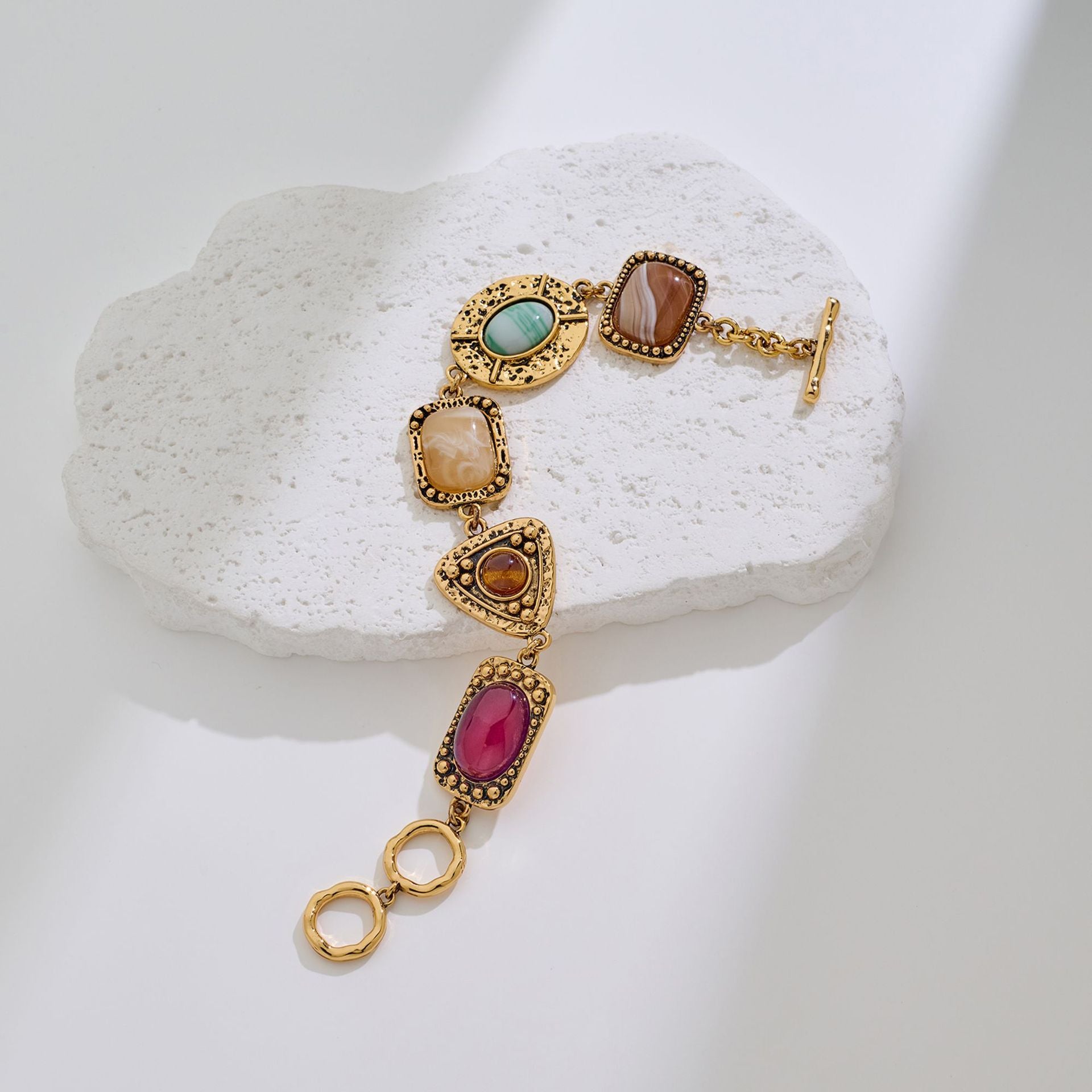 Bohemian Textured Charm Bracelet
