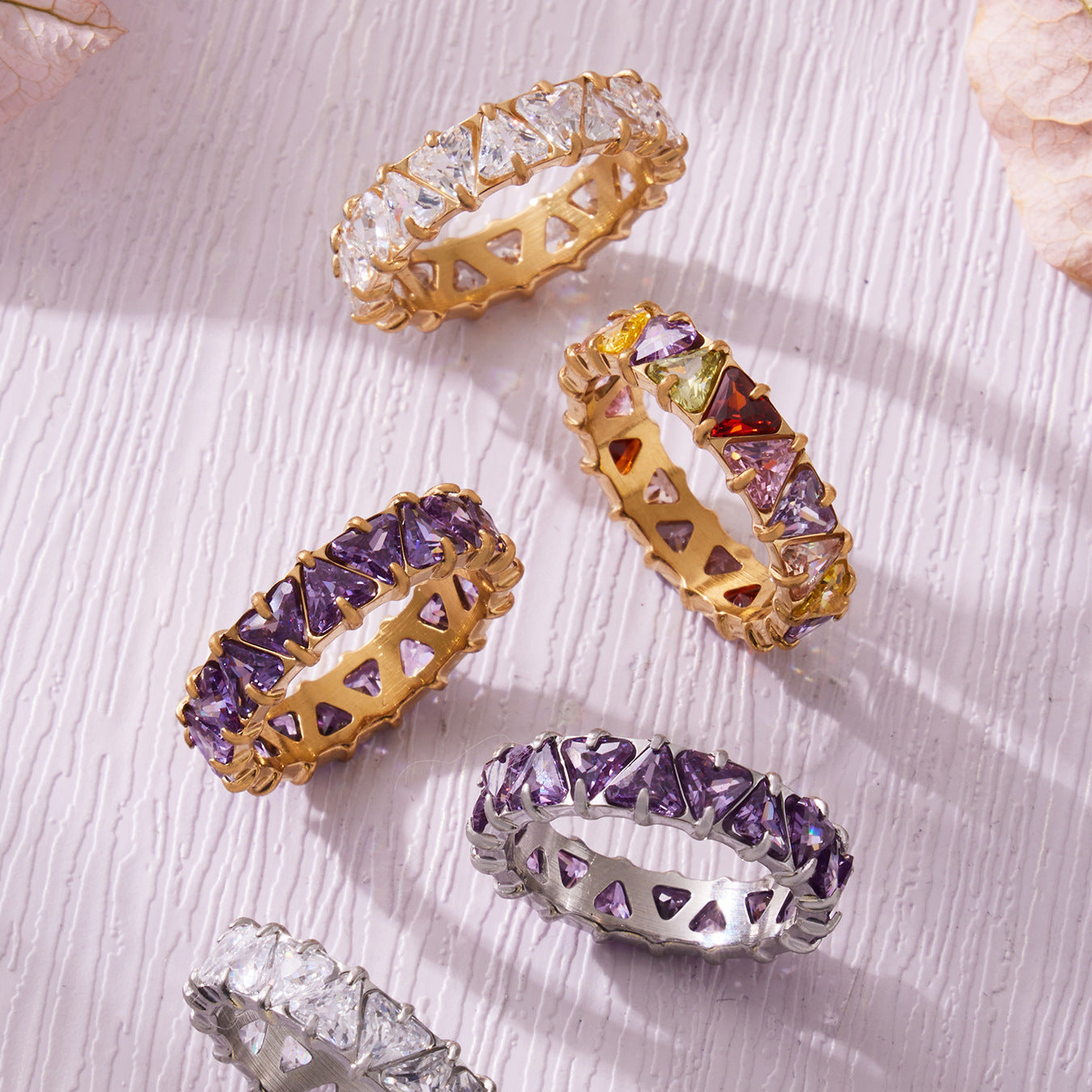 Whimsical Crystal Band Ring