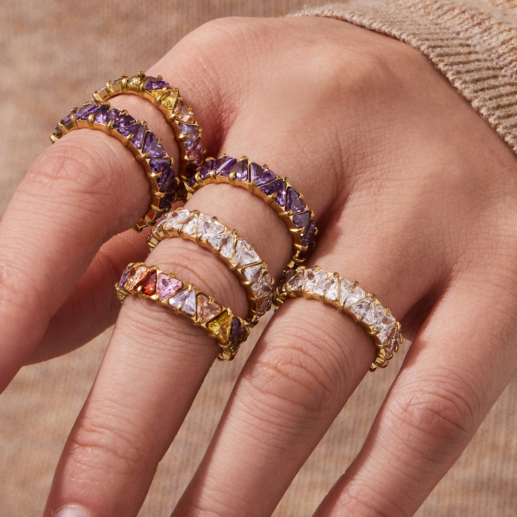 Whimsical Crystal Band Ring