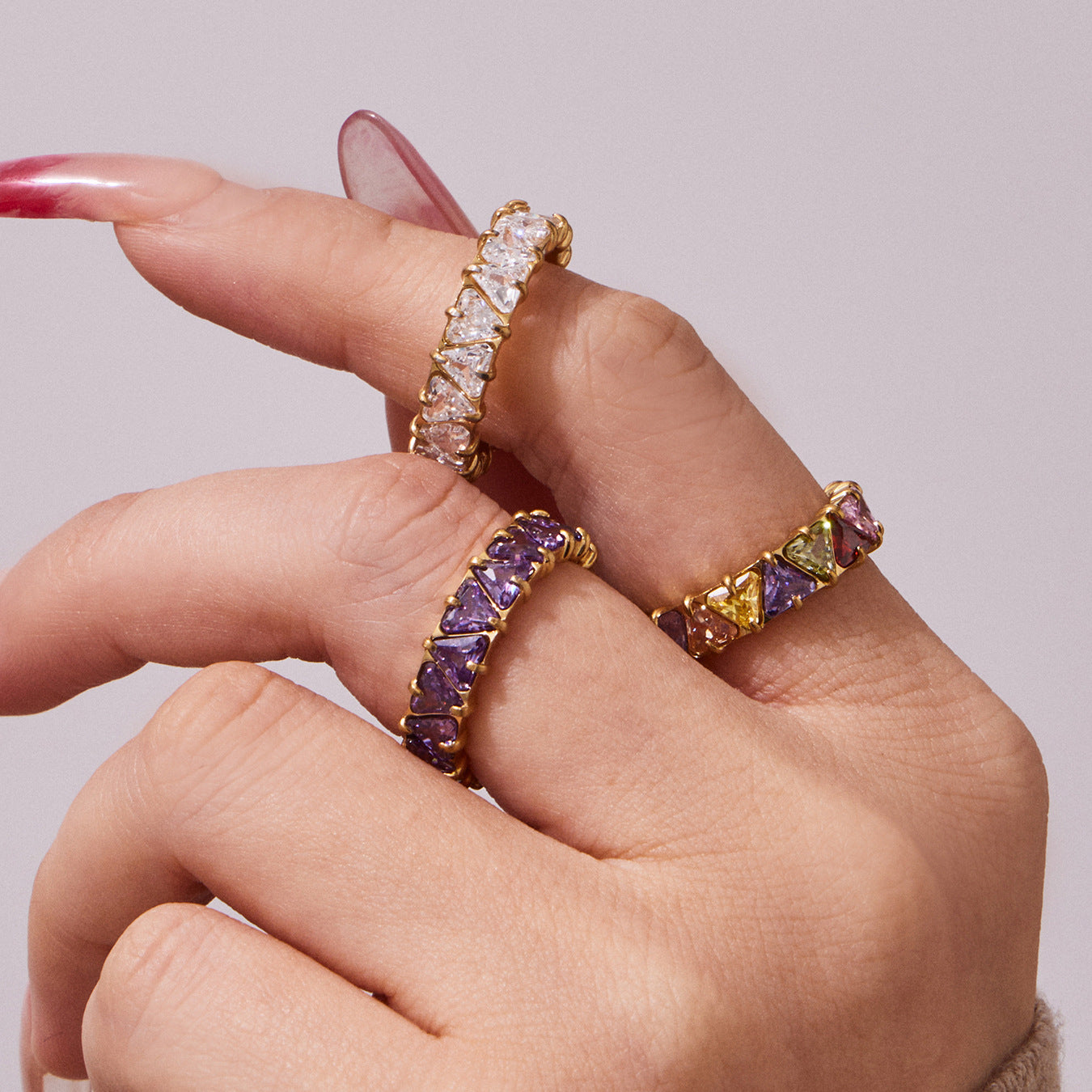 Whimsical Crystal Band Ring