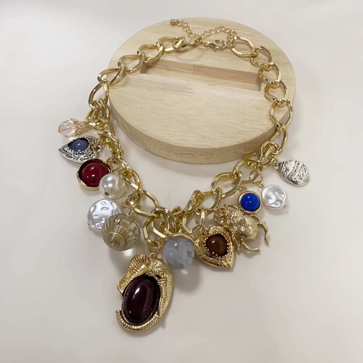 Vintage Gem Charm Necklace