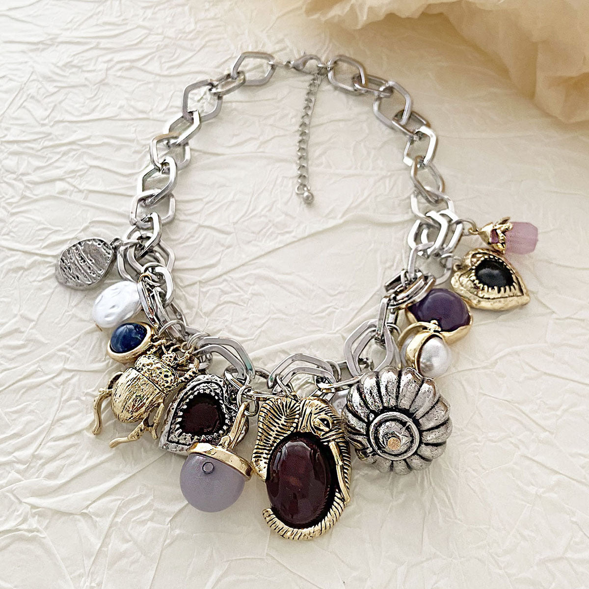 Vintage Gem Charm Necklace