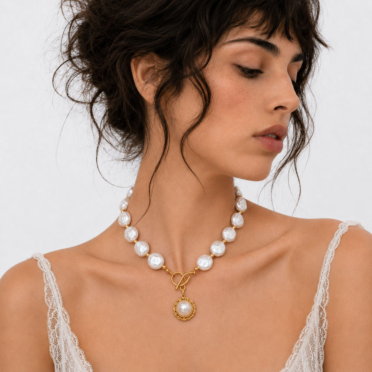 Vintage Beaded Drop Necklace