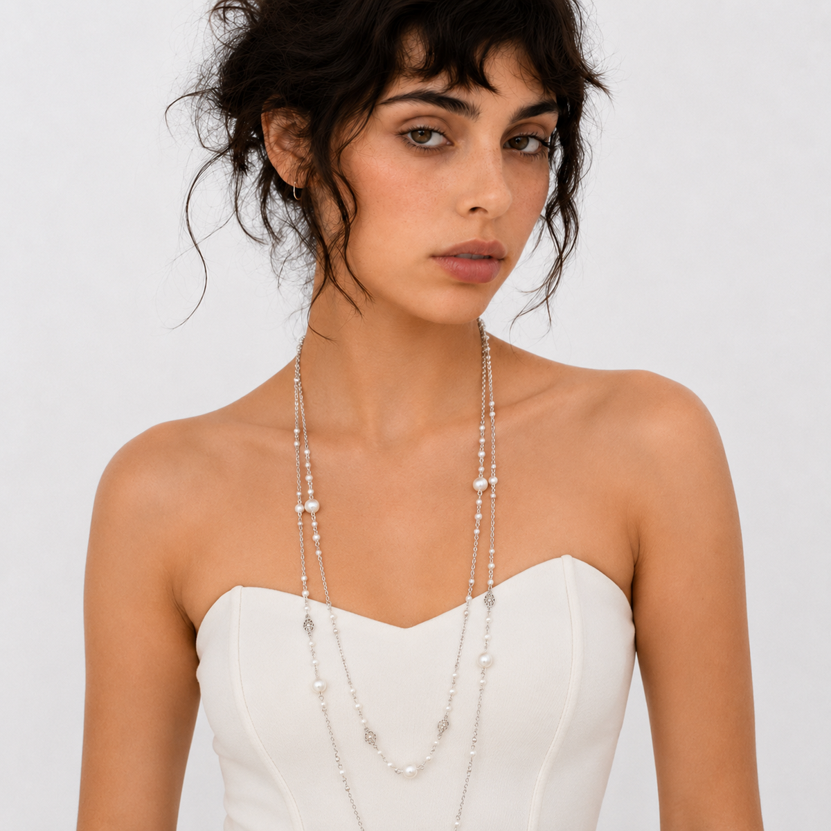 Polished Layered Strand Necklace