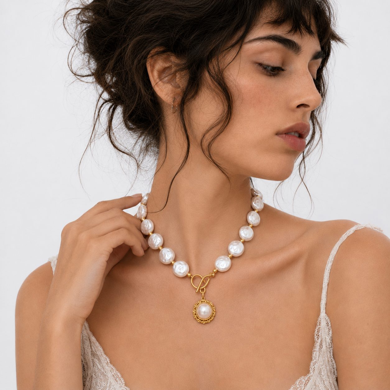 Vintage Beaded Drop Necklace