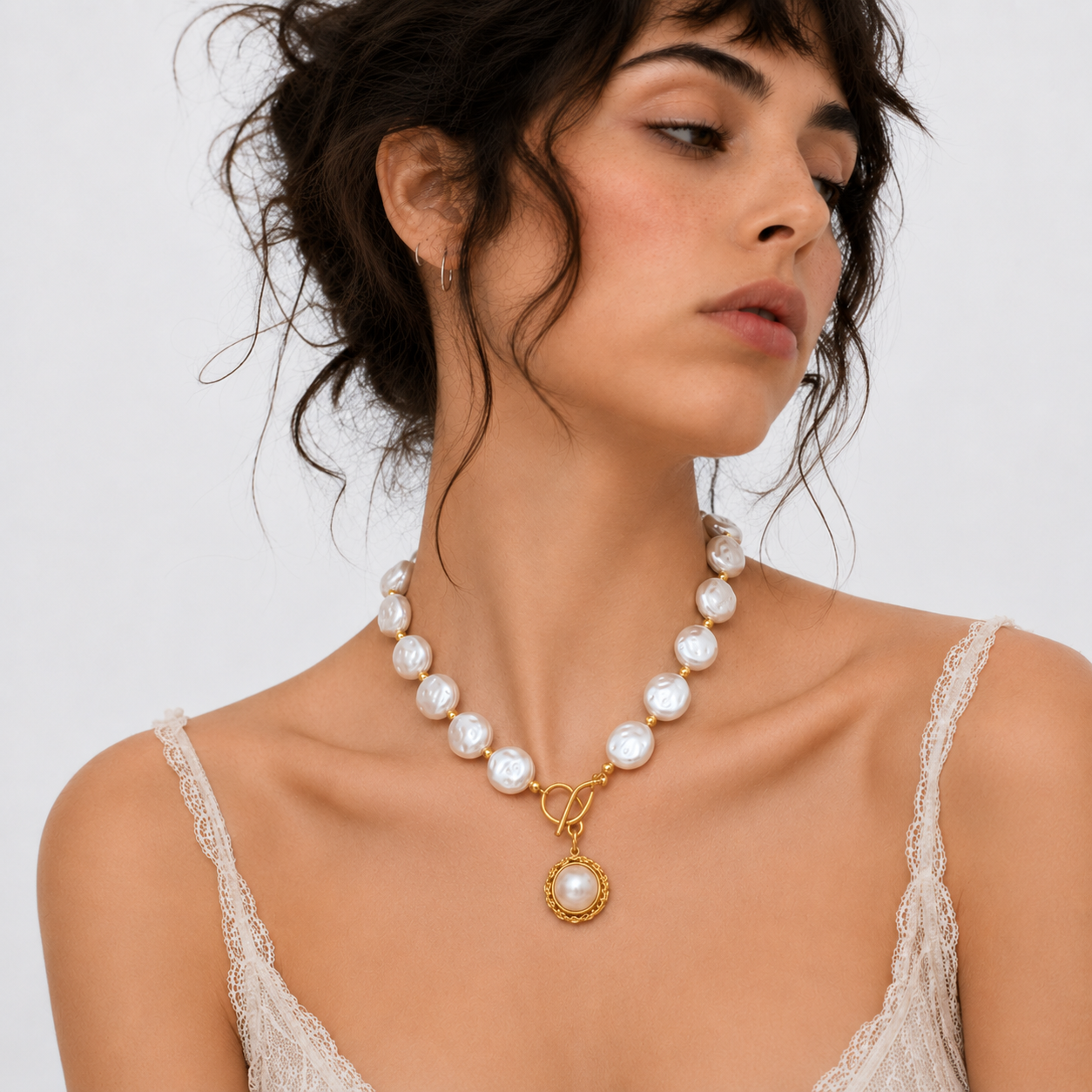 Vintage Beaded Drop Necklace