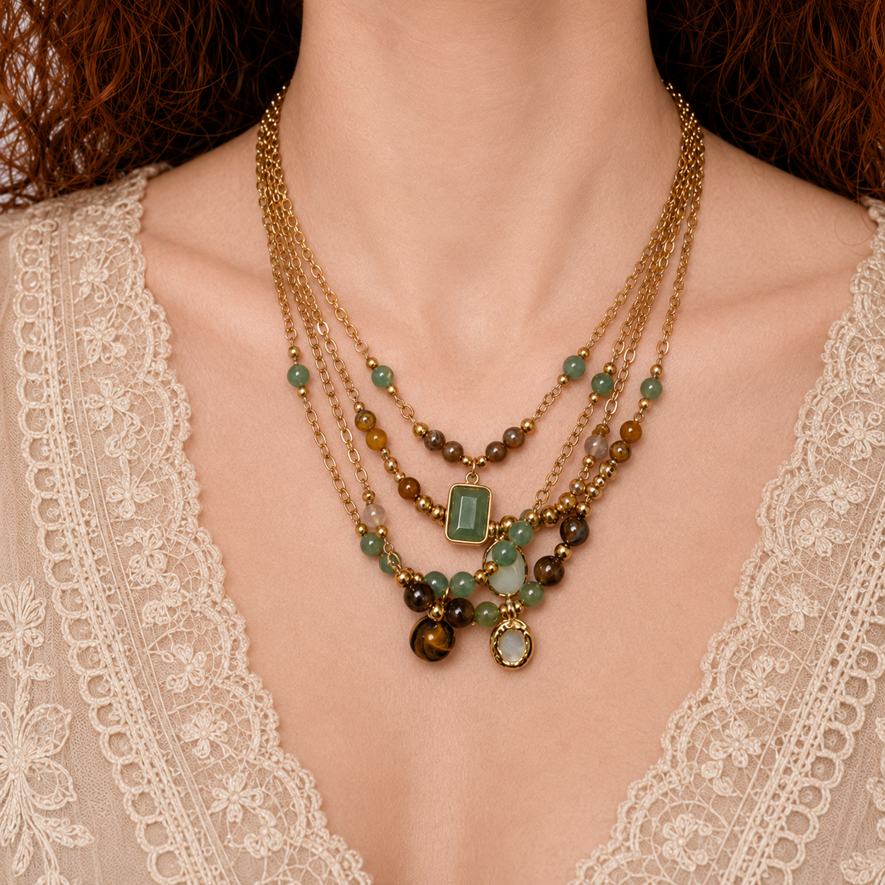 Bohemian Gem Pendant Necklace