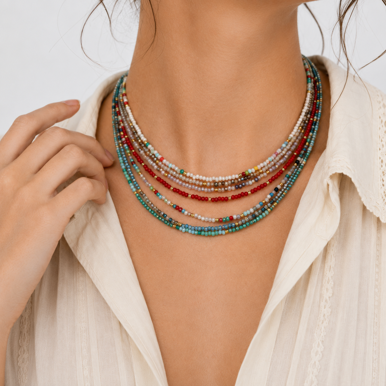 Bohemian Layered Beaded Necklace