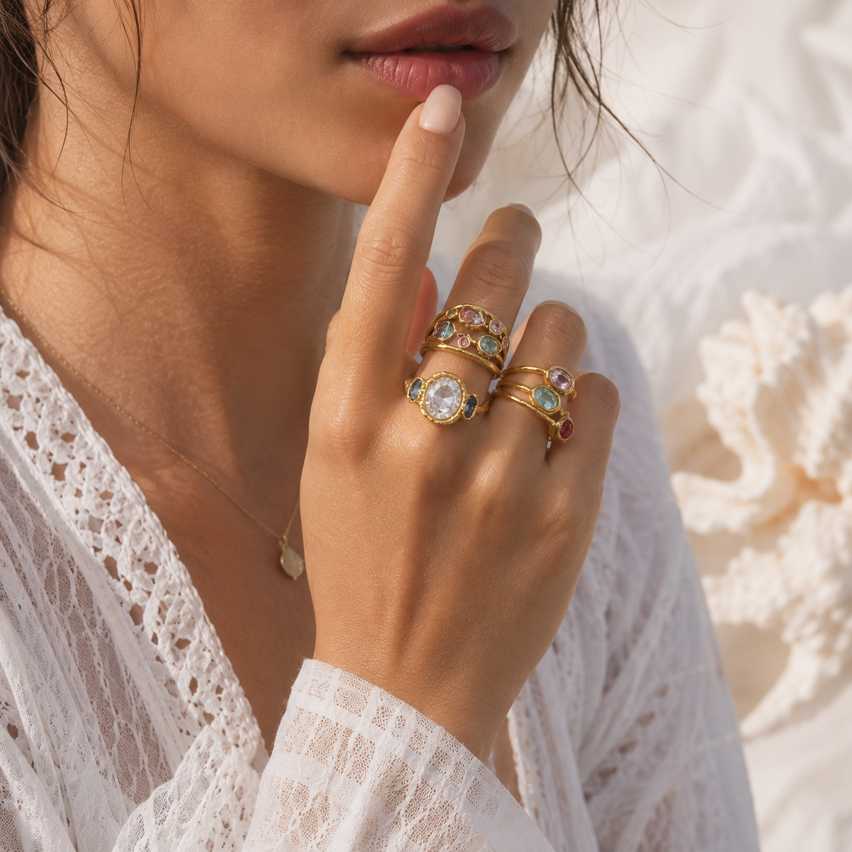 Whimsical Gemstone Statement Ring