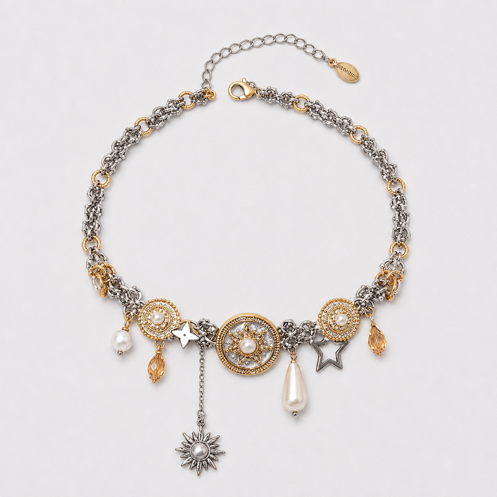Vintage Celestial Charm Choker