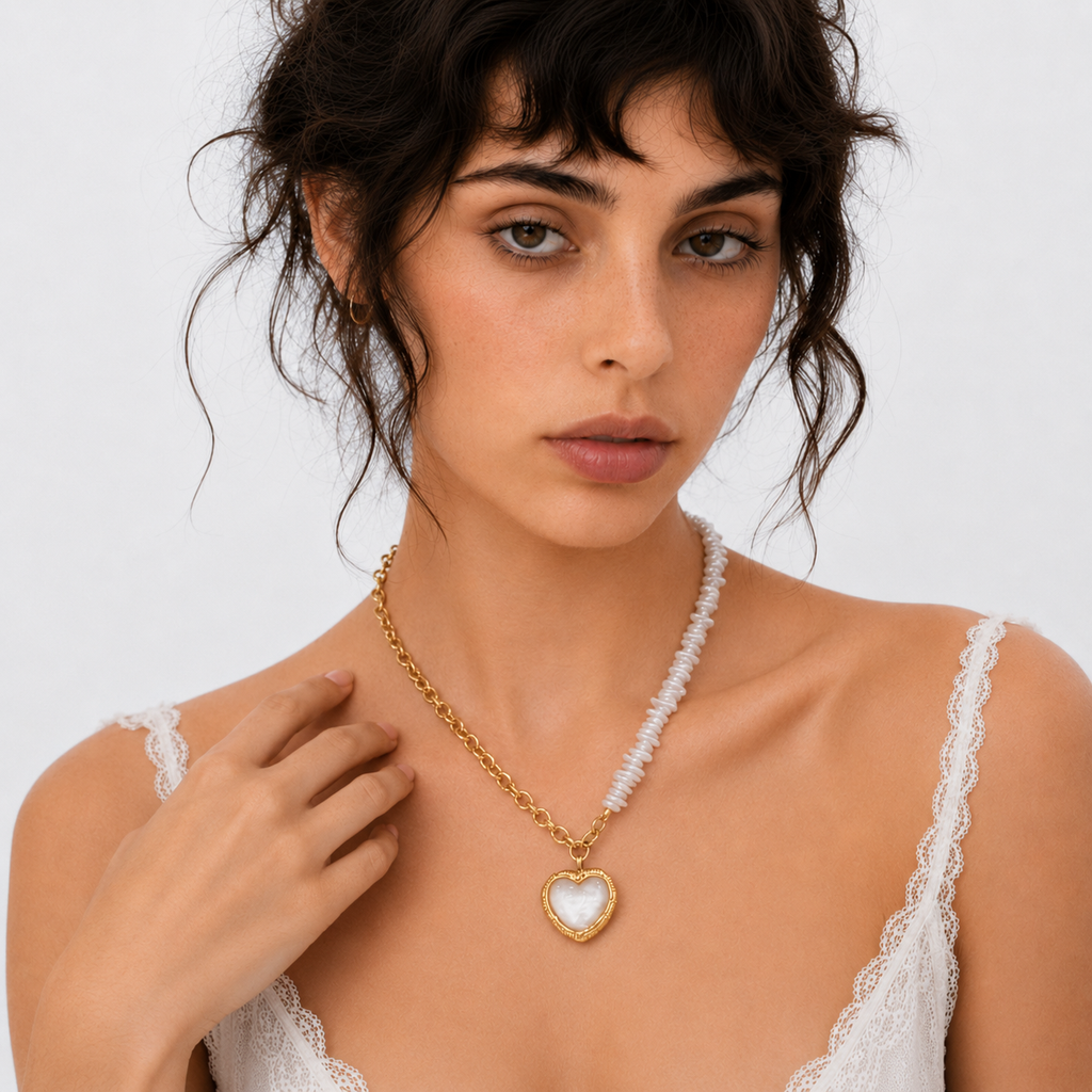 Baroque Heart Pendant Necklace