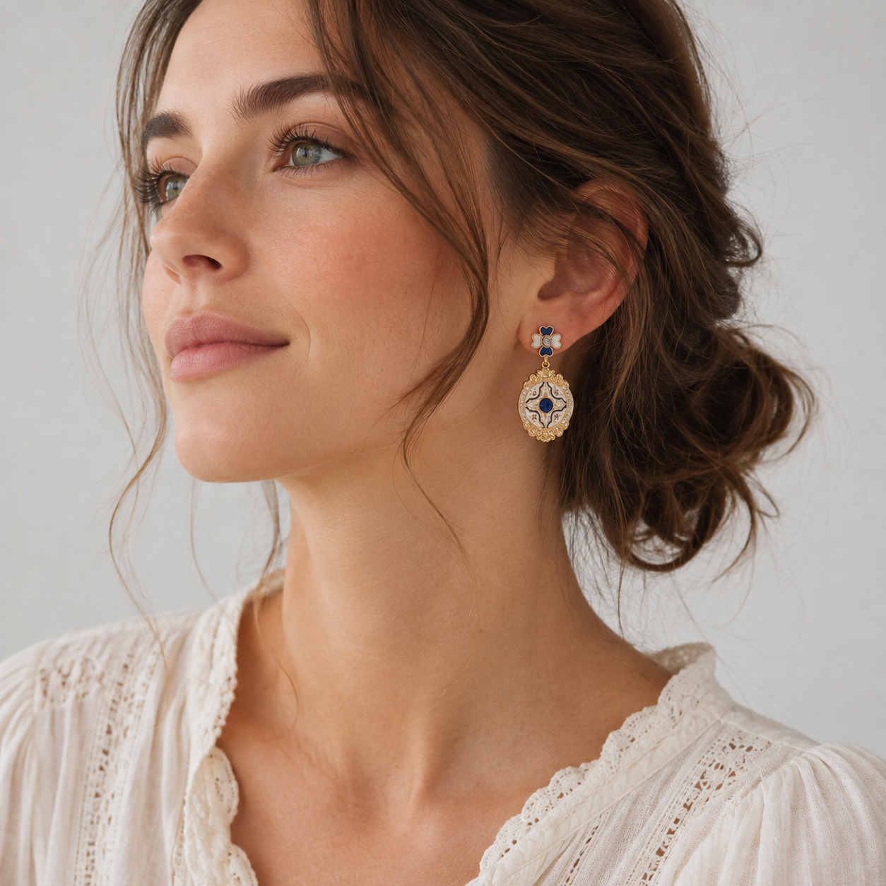Regal Floral Drop Earrings