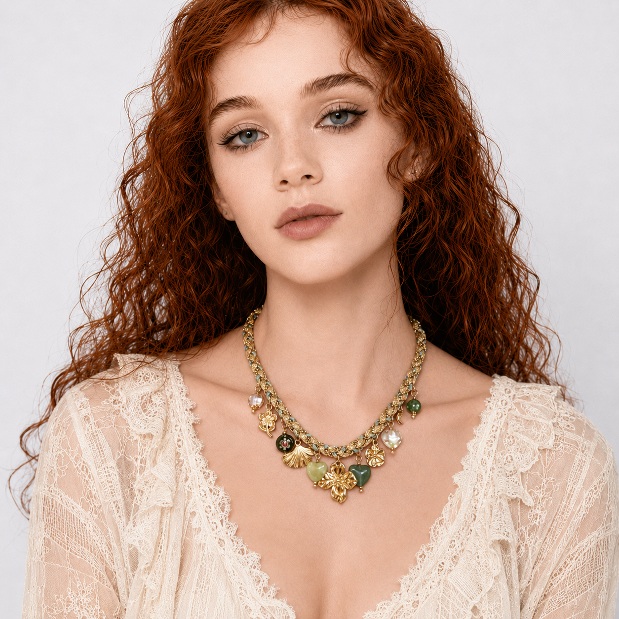 Vintage Botanical Charm Necklace
