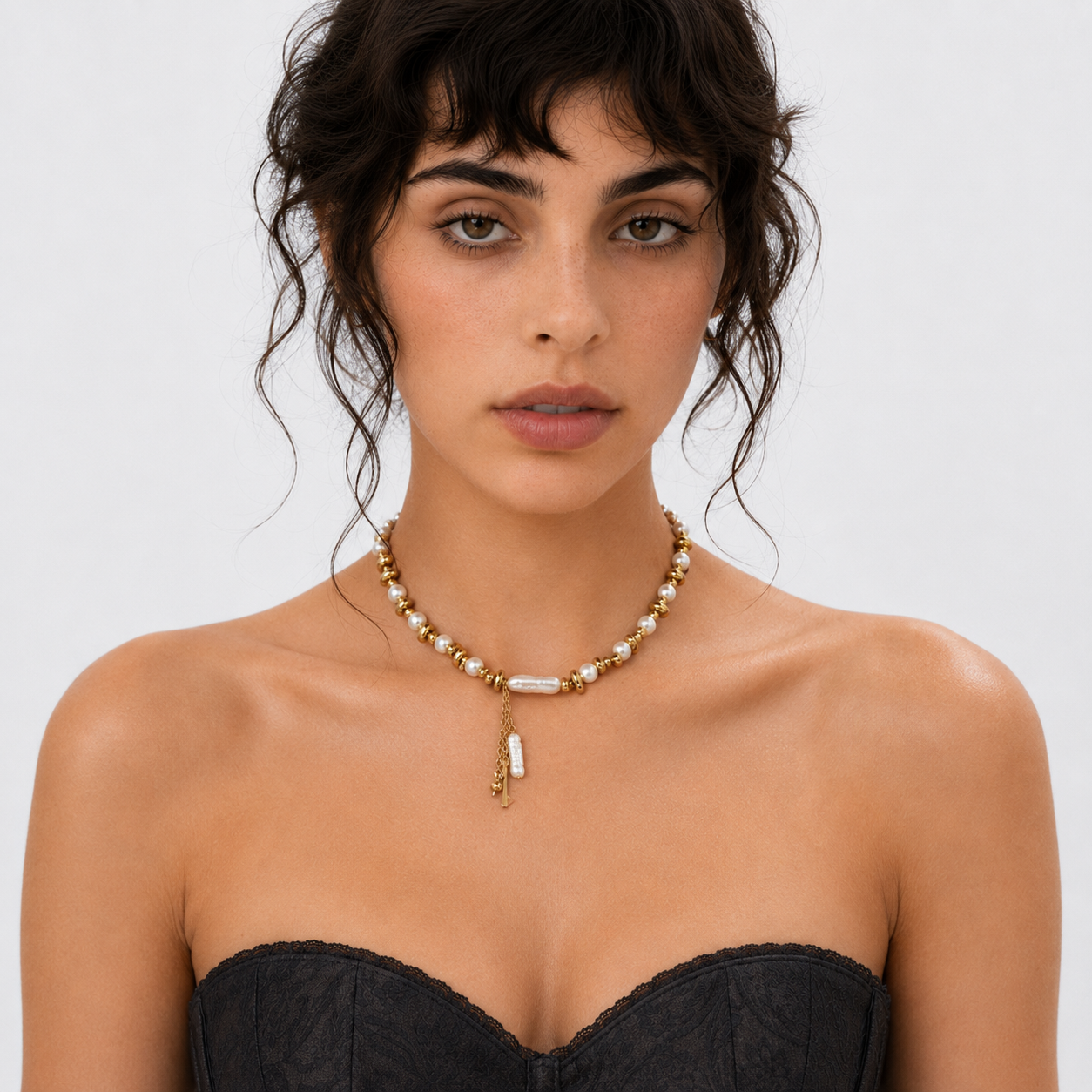 Baroque Beaded Drop Choker