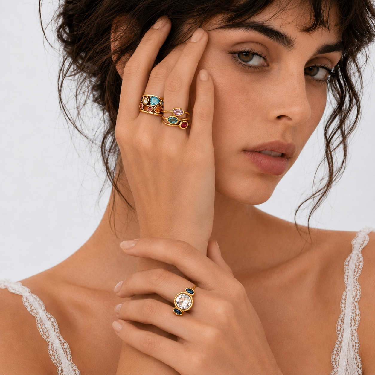 Whimsical Gemstone Statement Ring