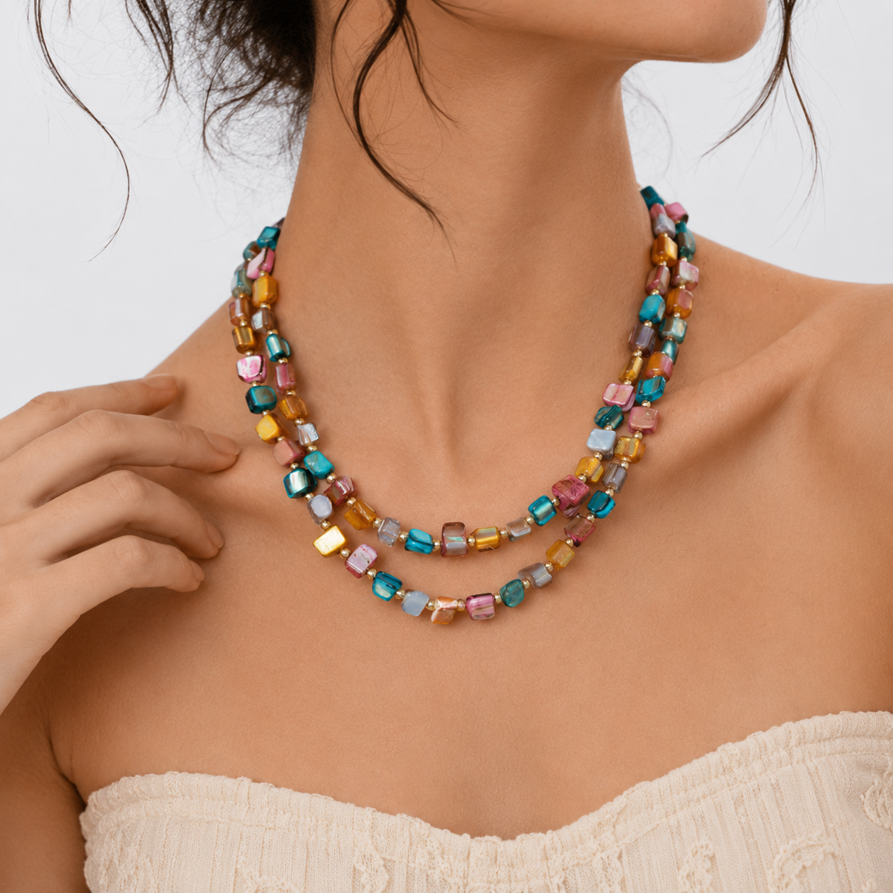 Bohemian Layered Beaded Necklace