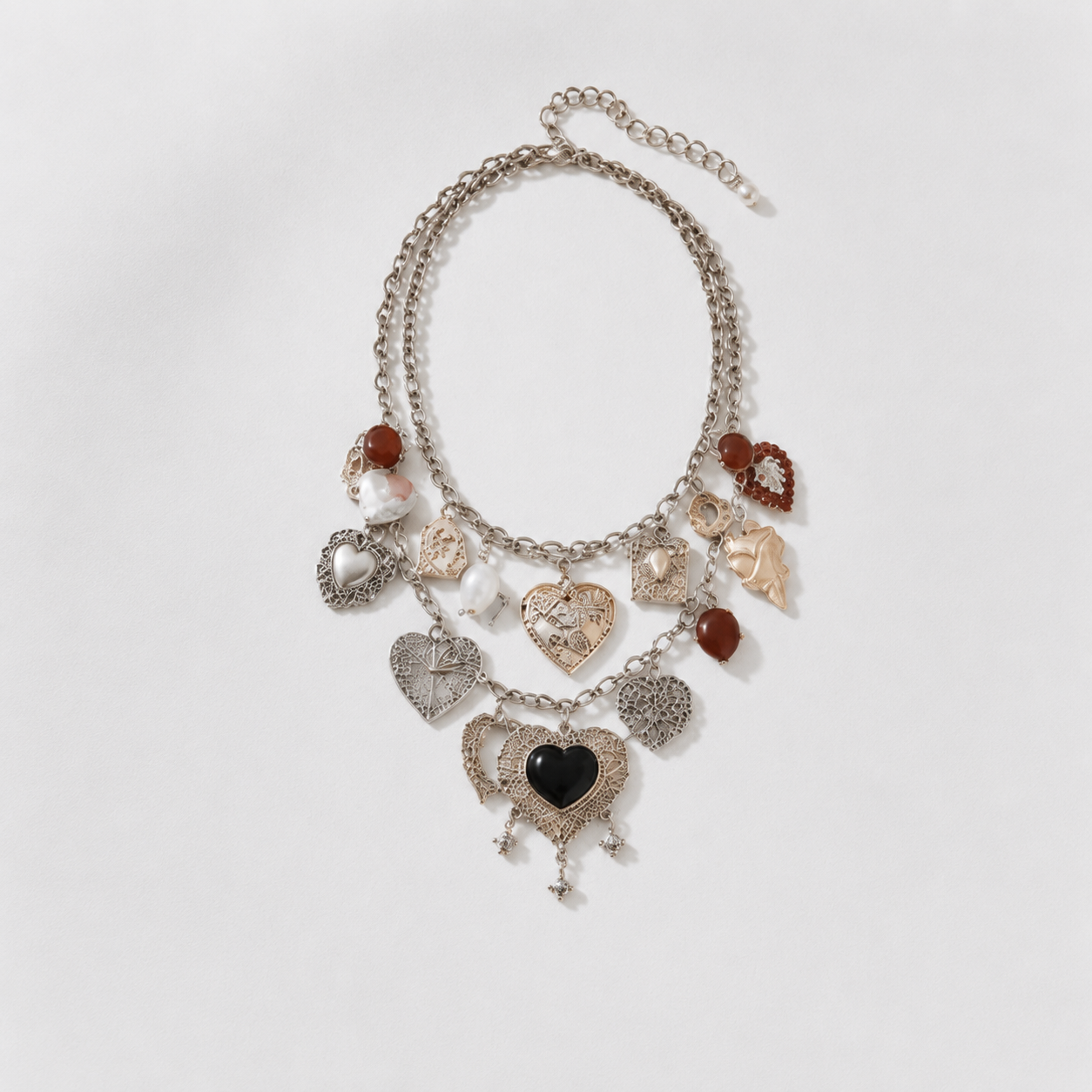 Vintage Heart Charm Necklace
