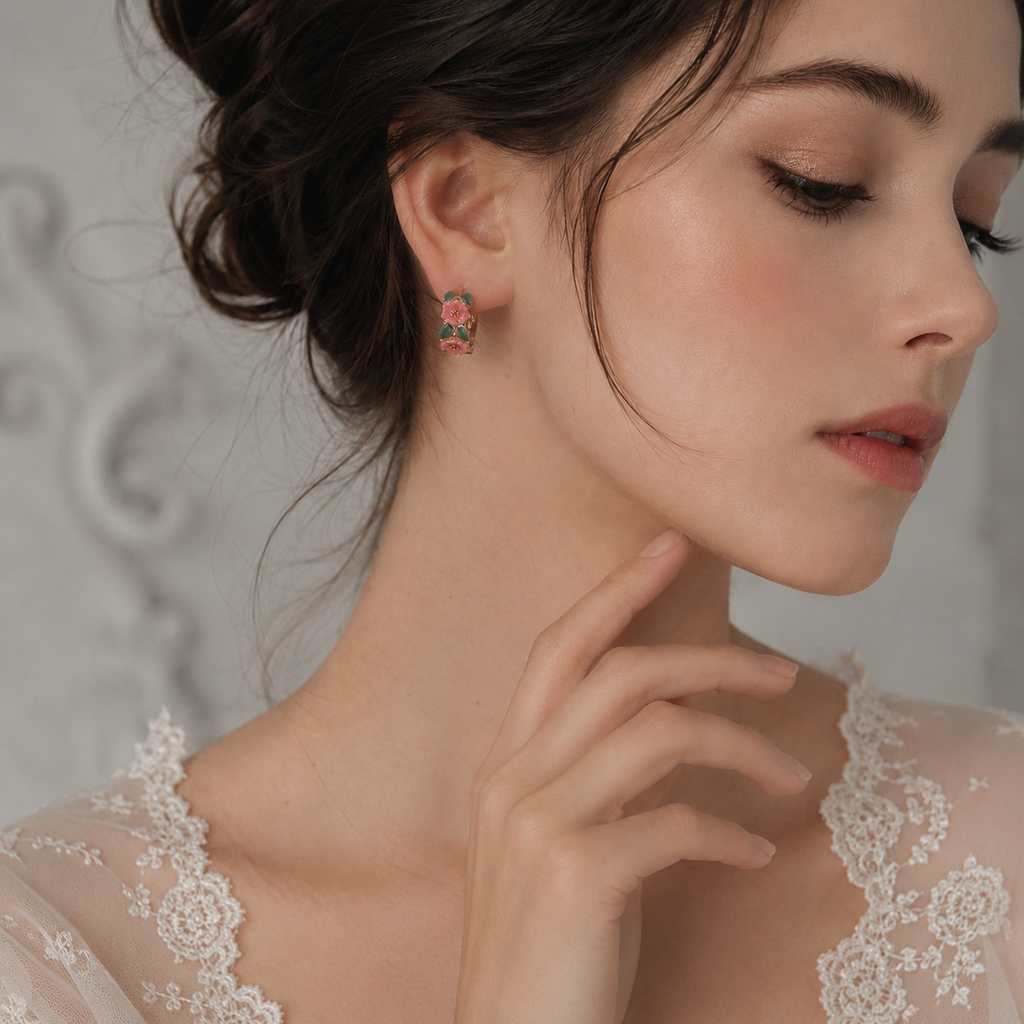 Romantic Floral Pearl Earrings