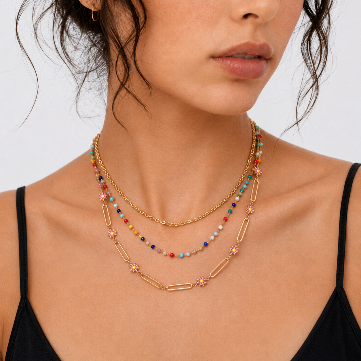 Playful Daisy Layered Necklace