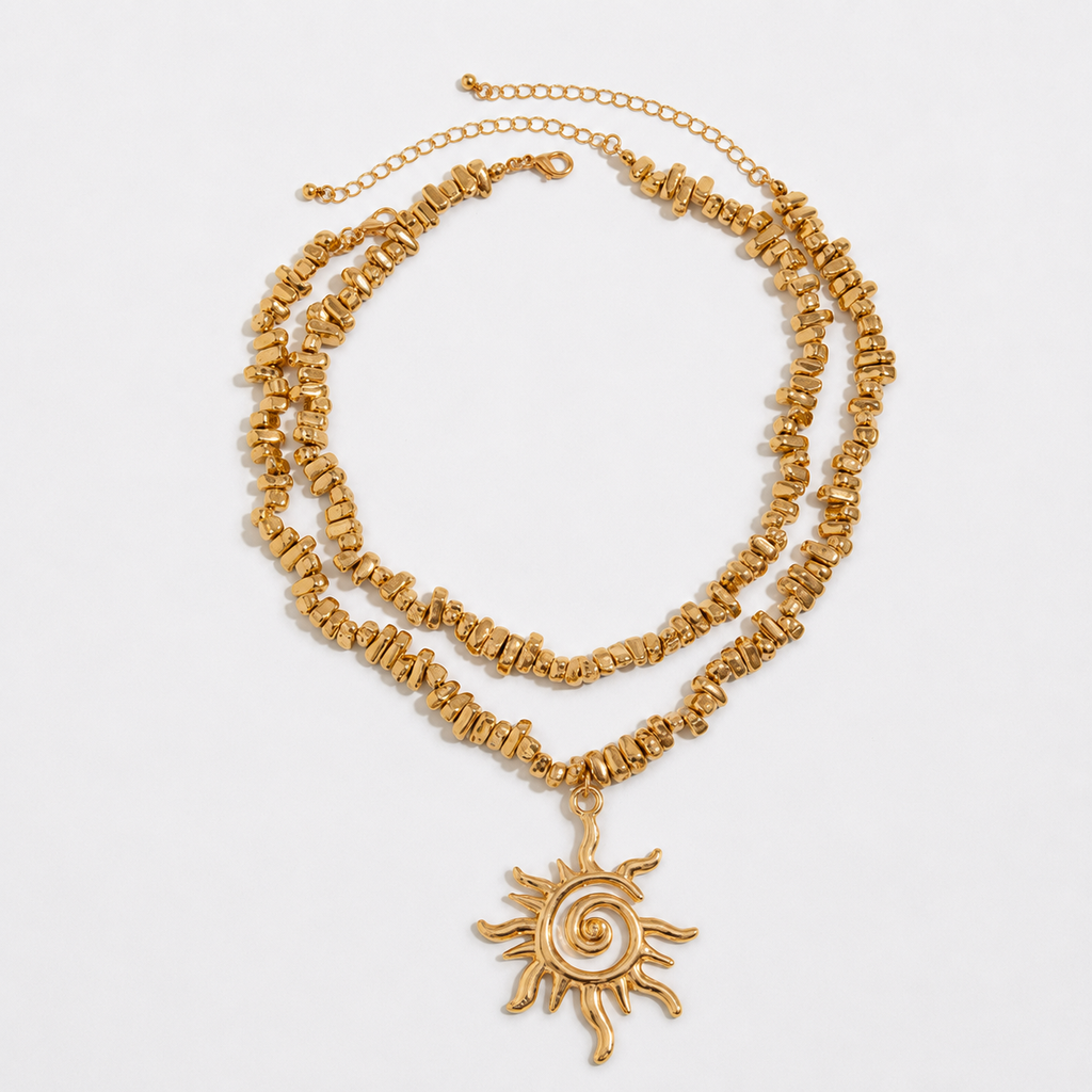 Playful Sun Pendant Necklace