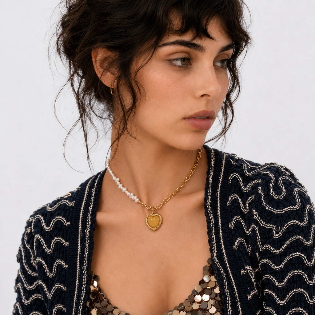 Baroque Heart Pendant Necklace