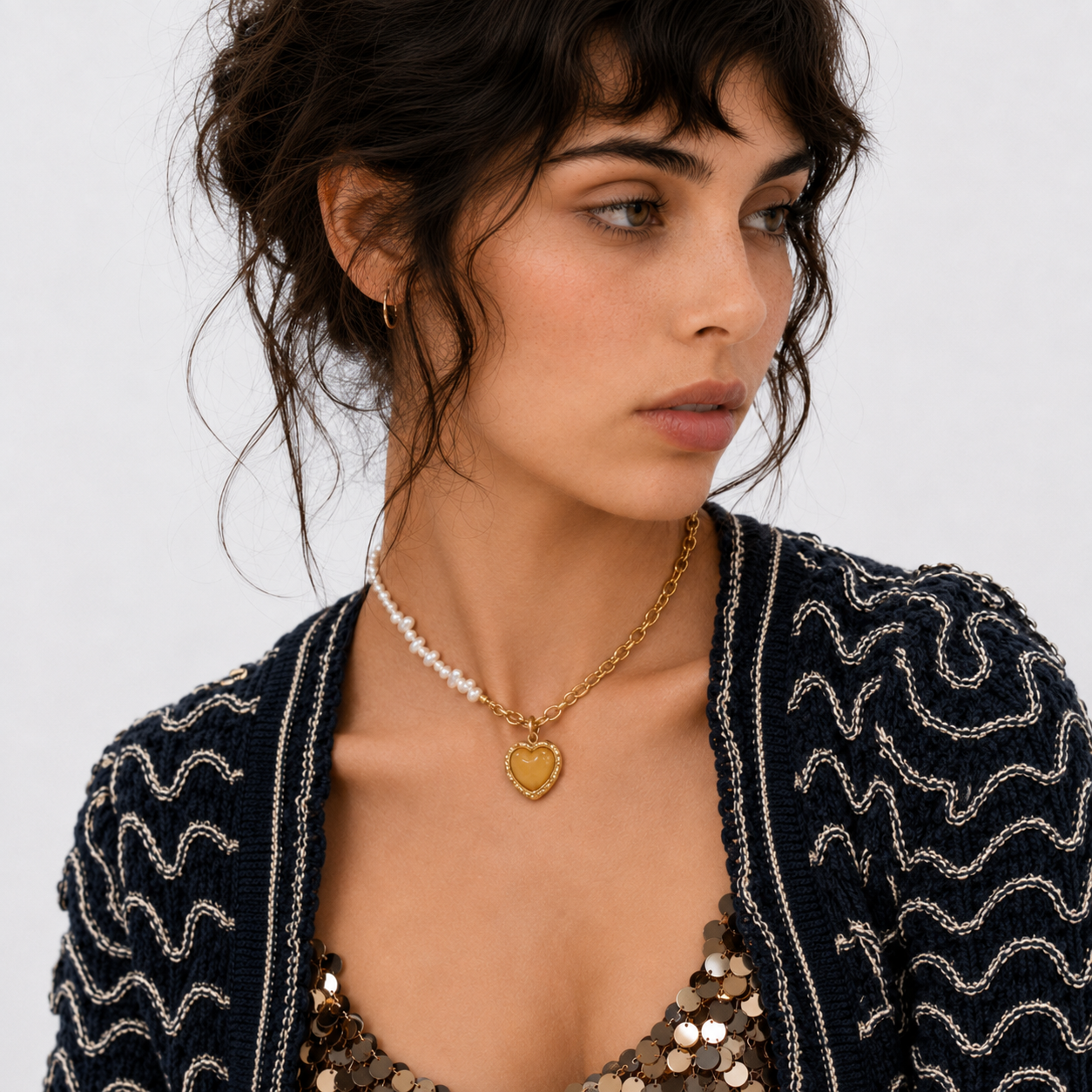 Baroque Heart Pendant Necklace