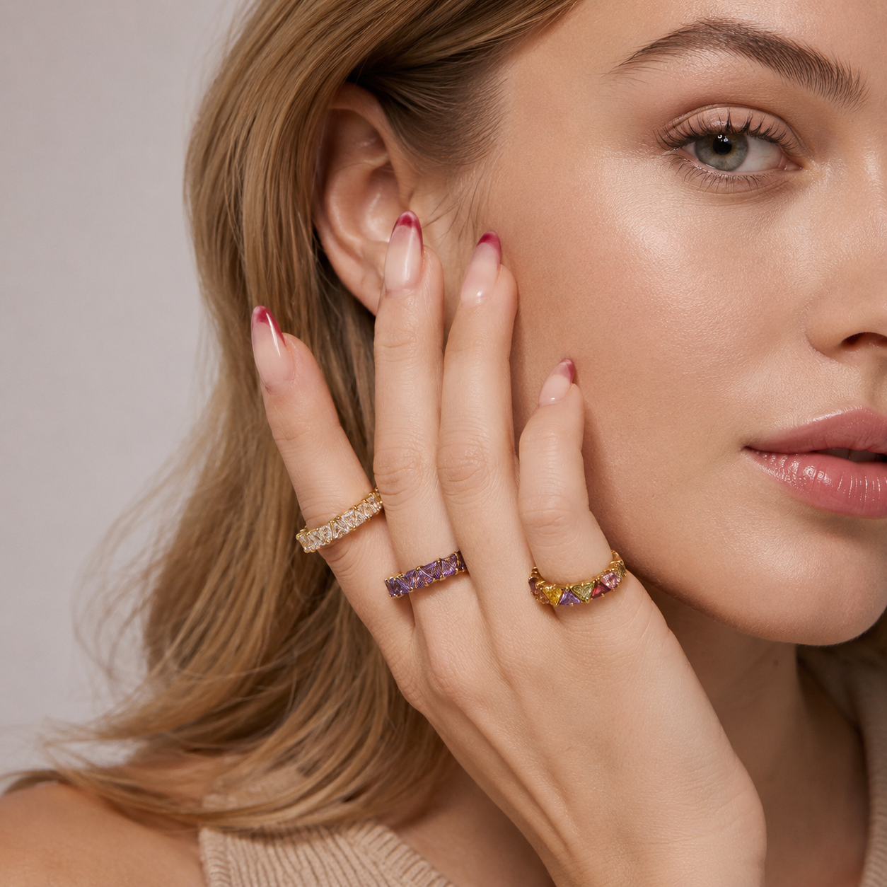 Whimsical Crystal Band Ring