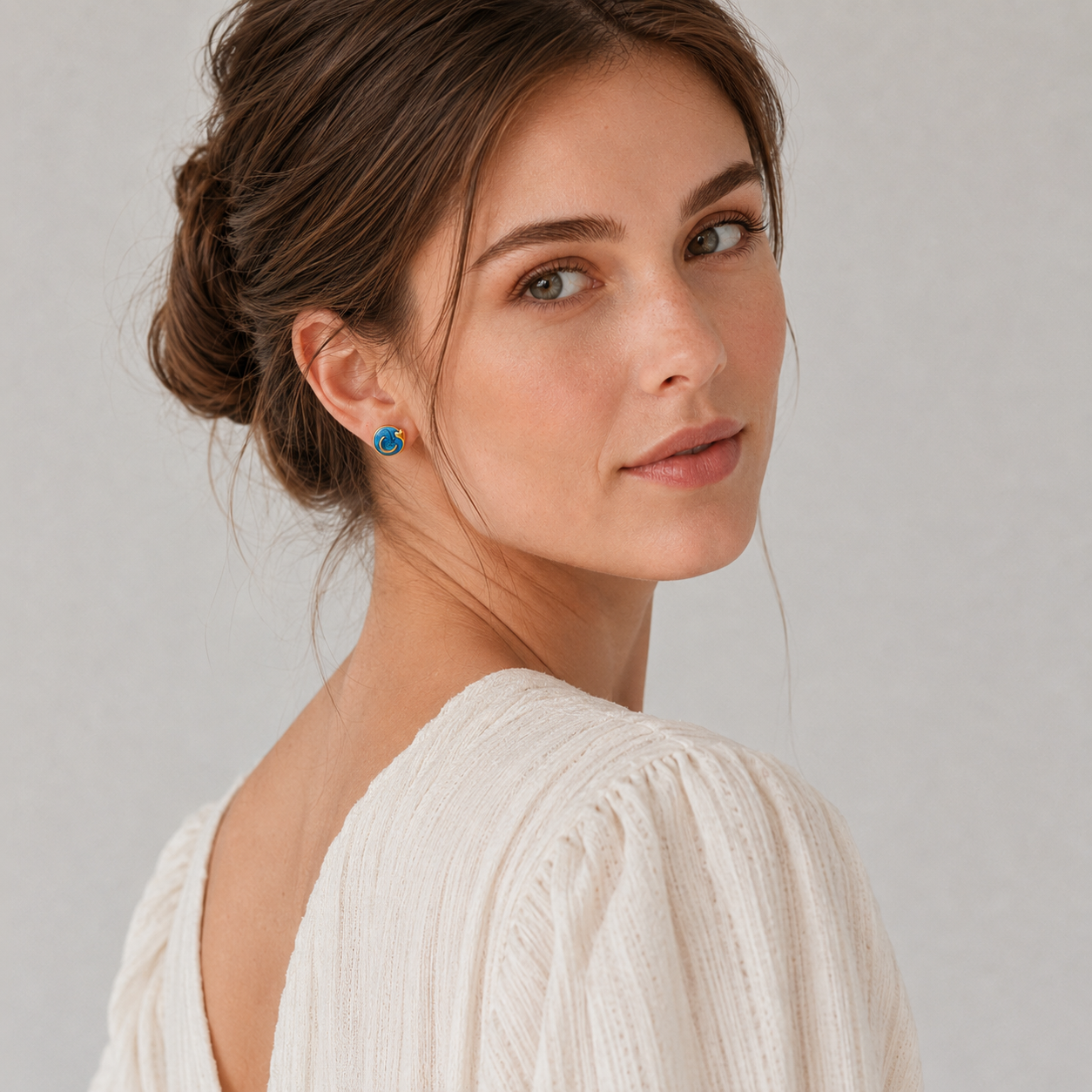 Radiant Moon Stud Earrings