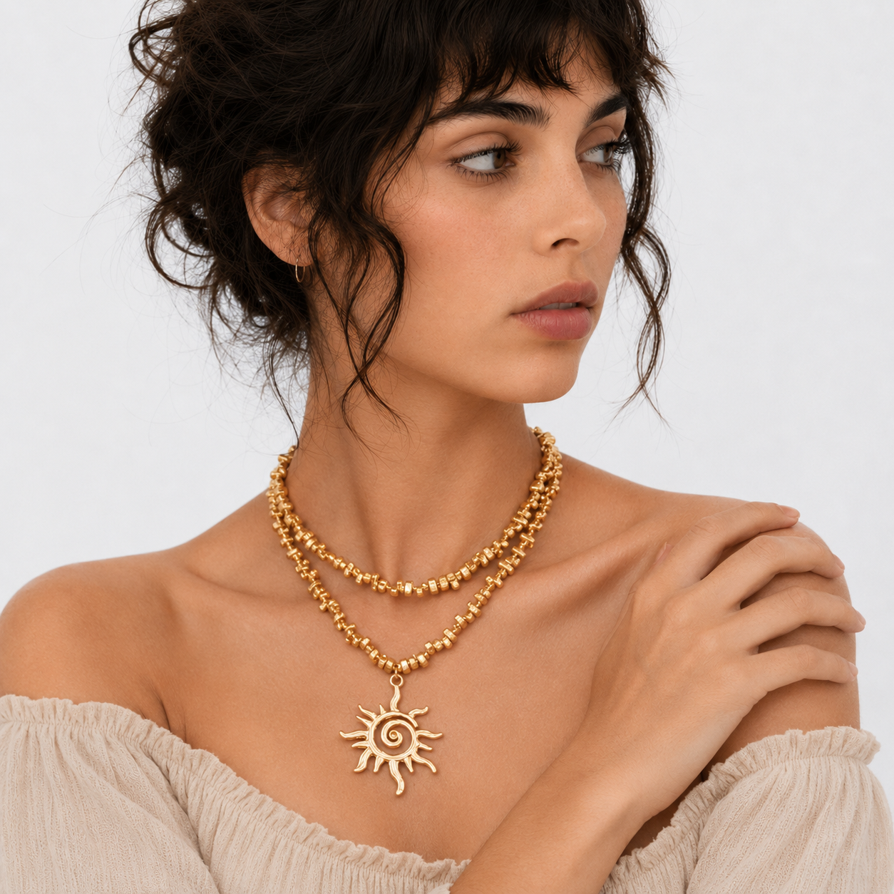 Playful Sun Pendant Necklace